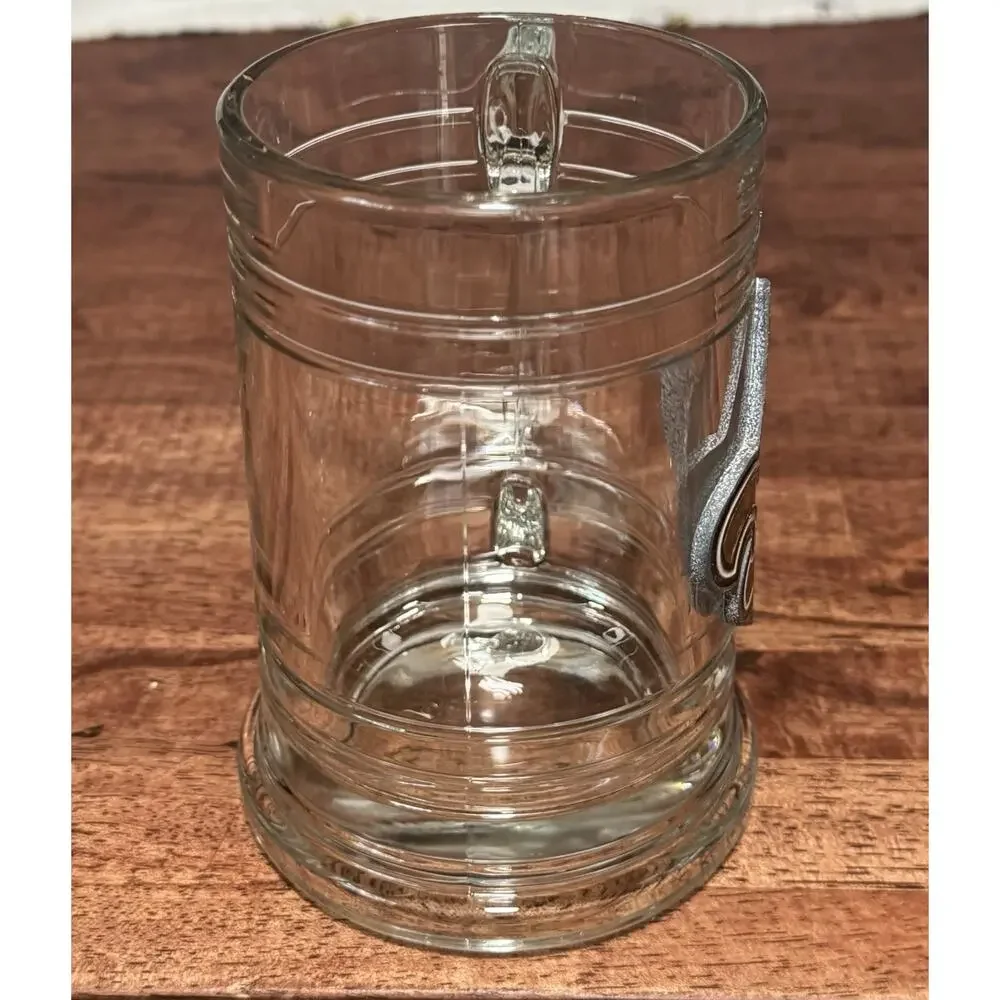 New Orleans Saints Metal Fleur De Lis Glass Beer Mug Stein